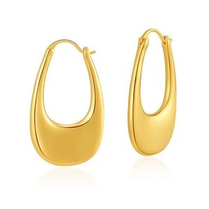 Gold purse shape hoop earrings